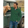 COOFANDY Men’s Fleece Quarter Zip Pullover Mock Neck Long Sleeve Sweatshirt(Green)