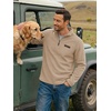COOFANDY Men’s Fleece Quarter Zip Pullover Mock Neck Long Sleeve Sweatshirt(Khaki)