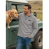 COOFANDY Men’s Fleece Quarter Zip Pullover Mock Neck Long Sleeve Sweatshirt(Light Gray)