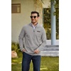COOFANDY Men’s Fleece Quarter Zip Pullover Mock Neck Long Sleeve Sweatshirt(Light Gray)