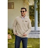 COOFANDY Men’s Fleece Quarter Zip Pullover Mock Neck Long Sleeve Sweatshirt(Moon Gray)