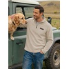 COOFANDY Men’s Fleece Quarter Zip Pullover Mock Neck Long Sleeve Sweatshirt(Moon Gray)