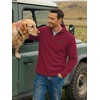 COOFANDY Men’s Fleece Quarter Zip Pullover Mock Neck Long Sleeve Sweatshirt(Wine Red)
