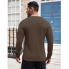 COOFANDY Men’s Henley Shirts Long Sleeve Button T-Shirt Lightweight Fashion Casual Pullover Shirt(Brown)