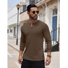 COOFANDY Men’s Henley Shirts Long Sleeve Button T-Shirt Lightweight Fashion Casual Pullover Shirt(Brown)