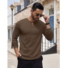 COOFANDY Men’s Henley Shirts Long Sleeve Button T-Shirt Lightweight Fashion Casual Pullover Shirt(Brown)
