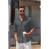 COOFANDY Mens Long Sleeve Button Down Shirts Casual Untucked Shirts for Men Dress Shirts Beach Wedding Shirts(Black Grey-square)