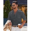 COOFANDY Mens Long Sleeve Button Down Shirts Casual Untucked Shirts for Men Dress Shirts Beach Wedding Shirts(Black Grey-square)