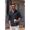 COOFANDY Mens Long Sleeve Button Down Shirts Casual Untucked Shirts for Men Dress Shirts Beach Wedding Shirts(Black Plaid)