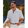 COOFANDY Mens Long Sleeve Button Down Shirts Casual Untucked Shirts for Men Dress Shirts Beach Wedding Shirts(Blue Dot-white)