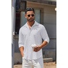 COOFANDY Mens Long Sleeve Button Down Shirts Casual Untucked Shirts for Men Dress Shirts Beach Wedding Shirts(Blue Dot-white)
