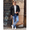 COOFANDY Mens Long Sleeve Button Down Shirts Casual Untucked Shirts for Men Dress Shirts Beach Wedding Shirts(Blue Dot-white)