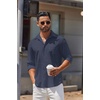 COOFANDY Mens Long Sleeve Button Down Shirts Casual Untucked Shirts for Men Dress Shirts Beach Wedding Shirts(Navy-white)