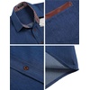 COOFANDY Men’s Long Sleeve Casual Button Down Shirts Untucked Shirts Plaid Collar Vintage Denim Shirt(Sky Blue)