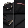 COOFANDY Men’s Long Sleeve Casual Button Down Shirts Untucked Shirts Plaid Collar Vintage Denim Shirt(Type 03 – Black)