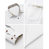 COOFANDY Men’s Long Sleeve Casual Button Down Shirts Untucked Shirts Plaid Collar Vintage Denim Shirt(Type 03 – White)