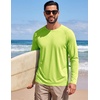 COOFANDY Men’s Long Sleeve Tee Shirts UV Sun Protection Athletic T-Shirts(A-bright Green 1pack)