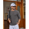 COOFANDY Men’s Long Sleeve Tee Shirts UV Sun Protection Athletic T-Shirts(A-dark Grey 1pack)
