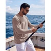 COOFANDY Men’s Long Sleeve Tee Shirts UV Sun Protection Athletic T-Shirts(A-khaki 1pack)