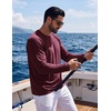 COOFANDY Men’s Long Sleeve Tee Shirts UV Sun Protection Athletic T-Shirts(A-wine Red 1pack)
