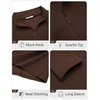 COOFANDY Mens Quarter Zip Cotton Pullover Mock Neck Casual Sweatshirt(Brown)