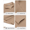 COOFANDY Mens Quarter Zip Cotton Pullover Mock Neck Casual Sweatshirt(Khaki)