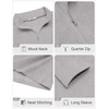 COOFANDY Mens Quarter Zip Cotton Pullover Mock Neck Casual Sweatshirt(Light Grey)