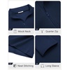 COOFANDY Mens Quarter Zip Cotton Pullover Mock Neck Casual Sweatshirt(Navy Blue)