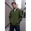 COOFANDY Mens Quarter Zip Pullover Fleece Mock Neck Casual Sweatshirt 2026(Army Green)