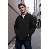 COOFANDY Mens Quarter Zip Pullover Fleece Mock Neck Casual Sweatshirt 2026(Black)