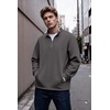 COOFANDY Mens Quarter Zip Pullover Fleece Mock Neck Casual Sweatshirt 2026(Dark Gray)