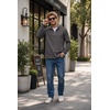 COOFANDY Mens Quarter Zip Pullover Fleece Mock Neck Casual Sweatshirt 2026(Dark Gray)