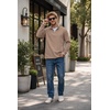 COOFANDY Mens Quarter Zip Pullover Fleece Mock Neck Casual Sweatshirt 2026(Khaki)