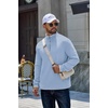 COOFANDY Mens Quarter Zip Pullover Fleece Mock Neck Casual Sweatshirt 2026(Light Blue)