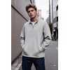 COOFANDY Mens Quarter Zip Pullover Fleece Mock Neck Casual Sweatshirt 2026(Light Grey Heather)