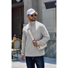 COOFANDY Mens Quarter Zip Pullover Fleece Mock Neck Casual Sweatshirt 2026(Light Grey Heather)