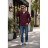 COOFANDY Mens Quarter Zip Pullover Fleece Mock Neck Casual Sweatshirt 2026(Red)