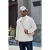 COOFANDY Mens Quarter Zip Pullover Fleece Mock Neck Casual Sweatshirt 2026(White)