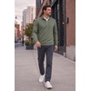 COOFANDY Men’s Quarter Zip Pullover Fleece Sweatshirt with Zipper Pockets(Army Green)