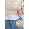 COOFANDY Men’s Quarter Zip Pullover Fleece Sweatshirt with Zipper Pockets(Beige)