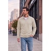 COOFANDY Men’s Quarter Zip Pullover Fleece Sweatshirt with Zipper Pockets(Beige)