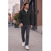 COOFANDY Men’s Quarter Zip Pullover Fleece Sweatshirt with Zipper Pockets(Black)