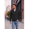 COOFANDY Men’s Quarter Zip Pullover Fleece Sweatshirt with Zipper Pockets(Black)