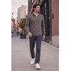 COOFANDY Men’s Quarter Zip Pullover Fleece Sweatshirt with Zipper Pockets(Cocoa Brown)