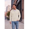COOFANDY Men’s Quarter Zip Pullover Fleece Sweatshirt with Zipper Pockets(Cream)
