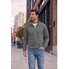 COOFANDY Men’s Quarter Zip Pullover Fleece Sweatshirt with Zipper Pockets(Dark Grey)