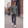 COOFANDY Men’s Quarter Zip Pullover Fleece Sweatshirt with Zipper Pockets(Dark Grey)