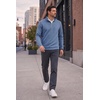 COOFANDY Men’s Quarter Zip Pullover Fleece Sweatshirt with Zipper Pockets(Denim Blue)