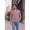 COOFANDY Men’s Quarter Zip Pullover Fleece Sweatshirt with Zipper Pockets(Dusty Rose)