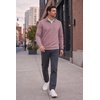 COOFANDY Men’s Quarter Zip Pullover Fleece Sweatshirt with Zipper Pockets(Dusty Rose)